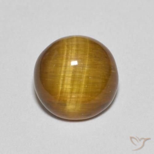1.19ct Natural Marrom claro Olho de Tigre, Redondo, Opaco