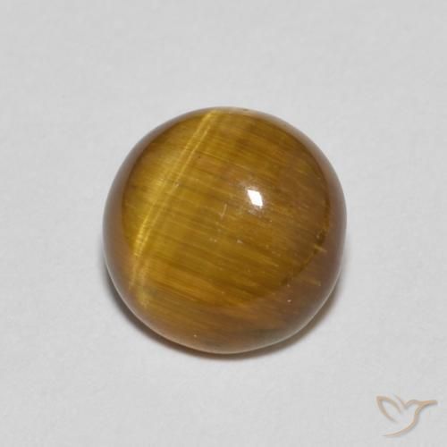 Olho de Tigre Marrom claro Natural 1.19ct, Redondo, Opaco