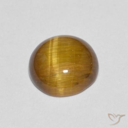 Olho de Tigre Marrom claro Natural 1.19ct, Redondo, Opaco