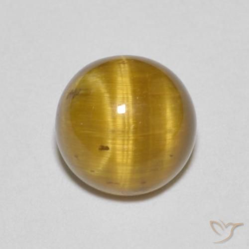 1.64ct Natural Marrom claro Olho de Tigre, Redondo, Opaco
