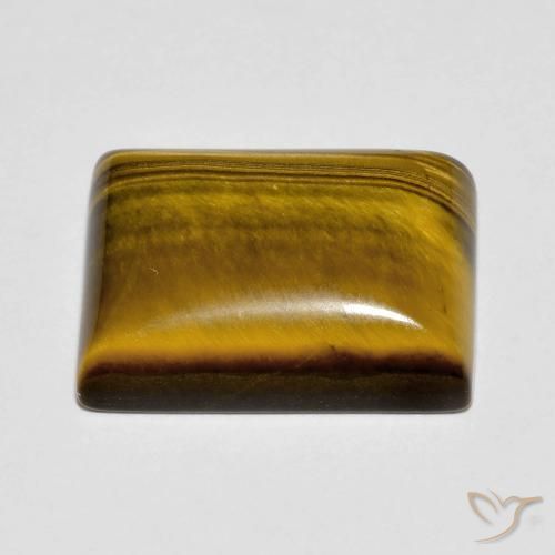 Olho de Tigre Medium Dark-Brown Natural 10.12ct, baguete, Opaco