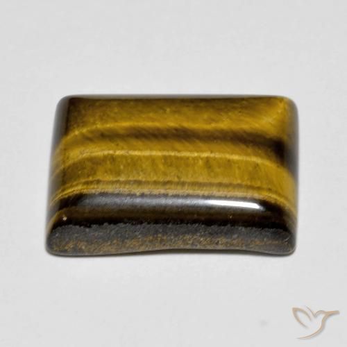 Olho de Tigre Marrom Quente Natural 9.81ct, baguete, Opaco