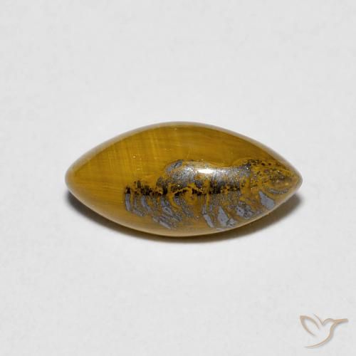 1.20ct Natural Medium Dark-Brown Olho de Tigre, Marquesa, Opaco