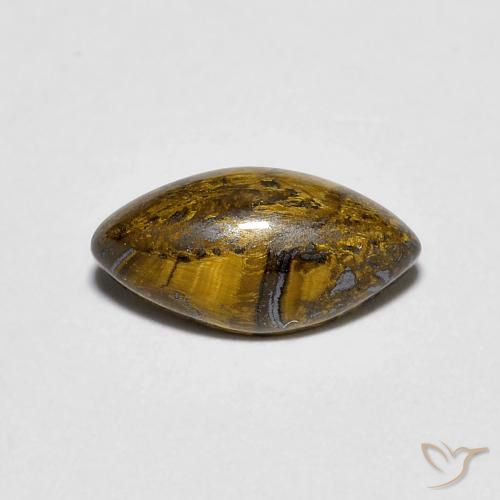 1.37ct Natural Marrom-amarelado Olho de Tigre, Marquesa, Opaco