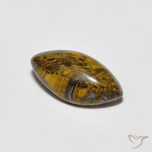 Olho de Tigre Marrom-amarelado Natural 1.37ct, Marquesa, Opaco