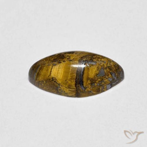 Olho de Tigre Marrom-amarelado Natural 1.37ct, Marquesa, Opaco
