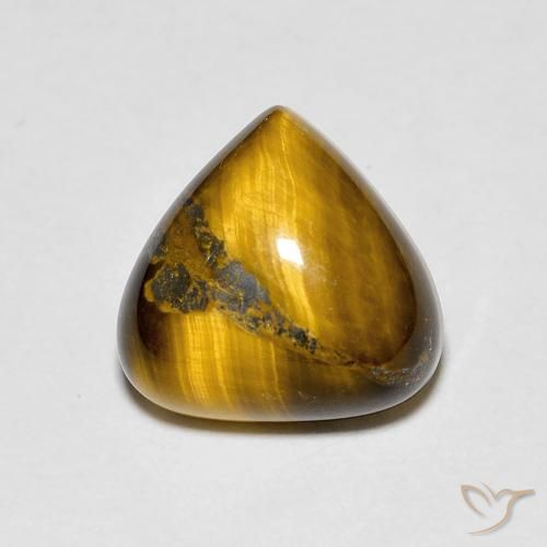 3.48ct Natural Marrom dourado Olho de Tigre, Formato de pêra, Opaco