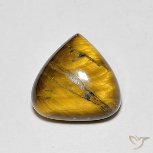 3.43ct Natural Marrom-amarelado Olho de Tigre, Formato de pêra, Opaco
