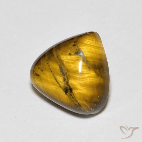 Olho de Tigre Marrom-amarelado Natural 3.43ct, Formato de pêra, Opaco