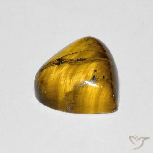 Olho de Tigre Marrom-amarelado Natural 3.43ct, Formato de pêra, Opaco