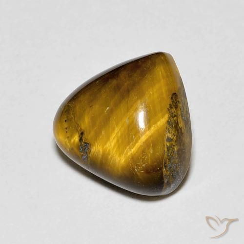 Olho de Tigre Marrom Quente Natural 3.45ct, Formato de pêra, Opaco