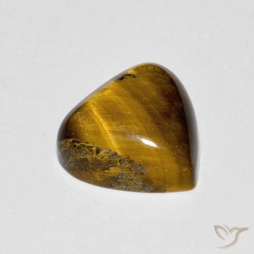 Olho de Tigre Marrom Quente Natural 3.45ct, Formato de pêra, Opaco
