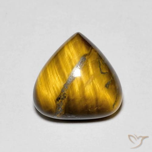 3.48ct Natural Castanho médio Olho de Tigre, Formato de pêra, Opaco