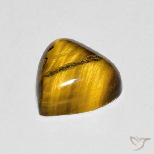 Olho de Tigre Castanho médio Natural 3.48ct, Formato de pêra, Opaco
