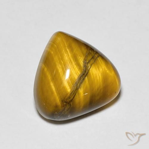 Olho de Tigre Castanho médio Natural 3.48ct, Formato de pêra, Opaco