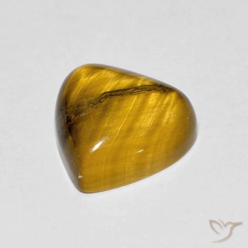Olho de Tigre Castanho médio Natural 3.48ct, Formato de pêra, Opaco