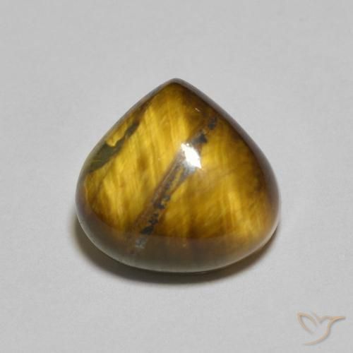 1.98ct Natural Marrom-amarelado Olho de Tigre, Formato de pêra, Opaco