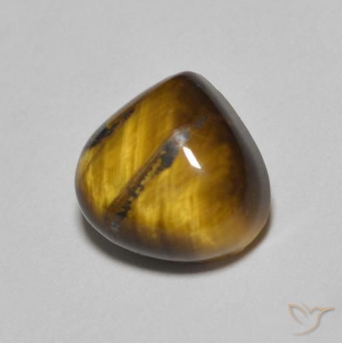 Olho de Tigre Marrom-amarelado Natural 1.98ct, Formato de pêra, Opaco