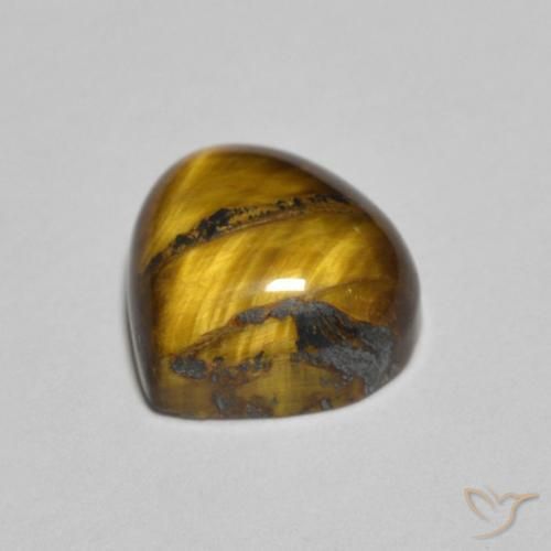 Olho de Tigre Marrom-amarelado Natural 1.98ct, Formato de pêra, Opaco