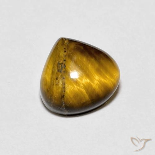 Olho de Tigre Marrom claro Natural 1.92ct, Formato de pêra, Opaco