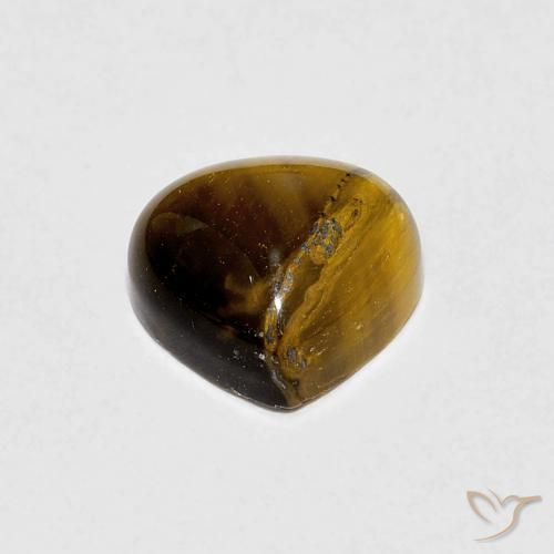 Olho de Tigre Marrom claro Natural 1.92ct, Formato de pêra, Opaco