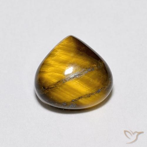 1.93ct Natural Marrom claro Olho de Tigre, Formato de pêra, Opaco