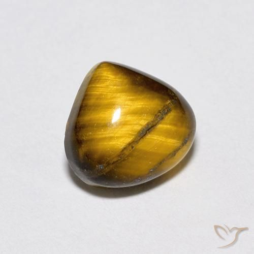 Olho de Tigre Marrom claro Natural 1.93ct, Formato de pêra, Opaco