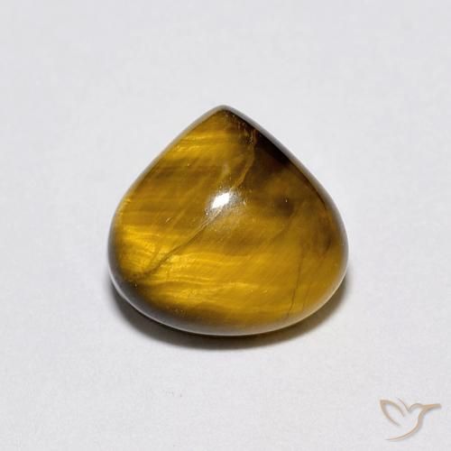 1.90ct Natural Marrom-amarelado Olho de Tigre, Formato de pêra, Opaco