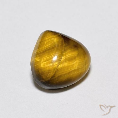 Olho de Tigre Marrom-amarelado Natural 1.92ct, Formato de pêra, Opaco