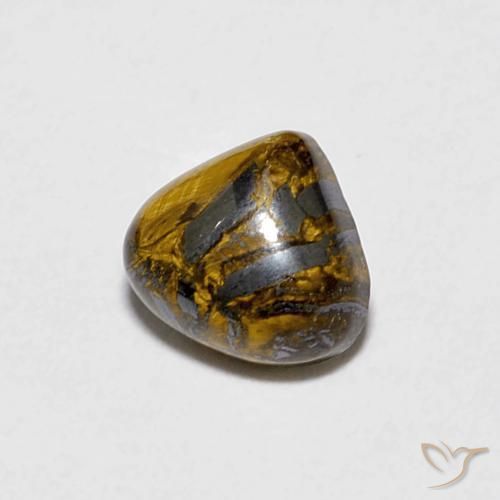Olho de Tigre Marrom Quente Natural 1.05ct, Formato de pêra, Opaco