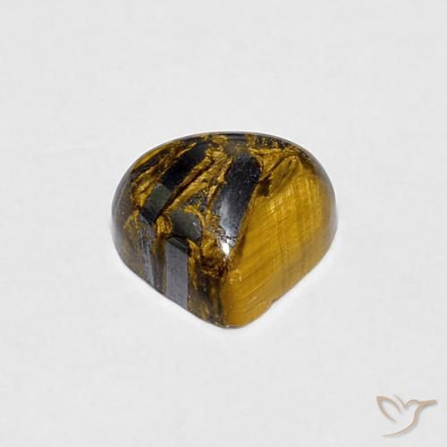 Olho de Tigre Marrom Quente Natural 1.05ct, Formato de pêra, Opaco