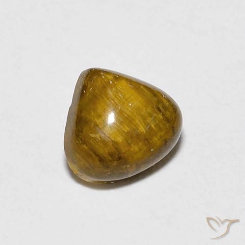 Olho de Tigre Marrom-amarelado Natural 0.78ct, Formato de pêra, Opaco