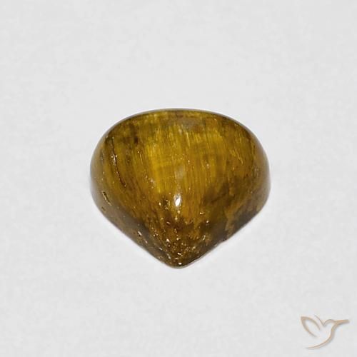 Olho de Tigre Marrom-amarelado Natural 0.78ct, Formato de pêra, Opaco