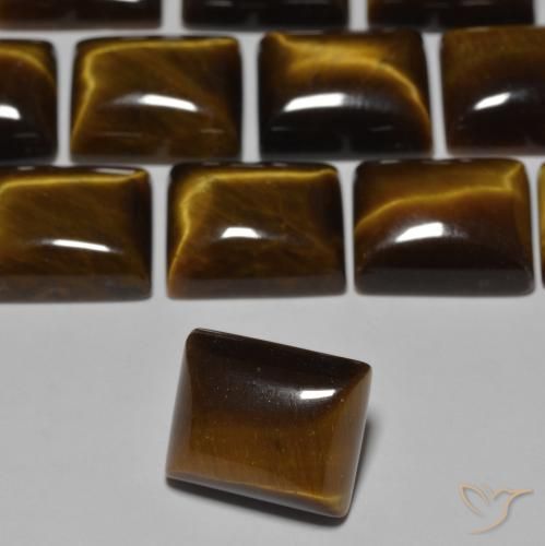 Olho de Tigre Marrom dourado Natural 6.19ct, baguete, Opaco