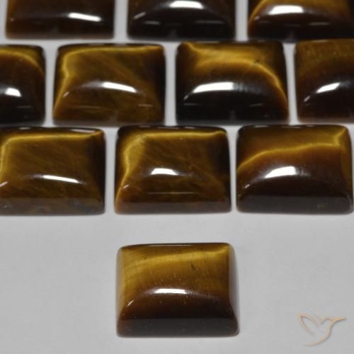 Olho de Tigre Marrom dourado Natural 6.19ct, baguete, Opaco