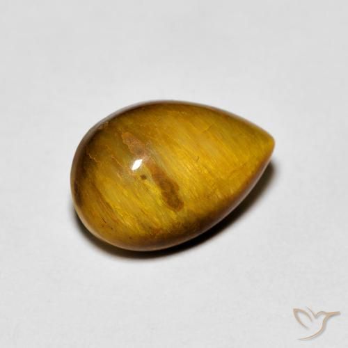 Olho de Tigre Castanho médio Natural 1.99ct, Formato de pêra, Opaco
