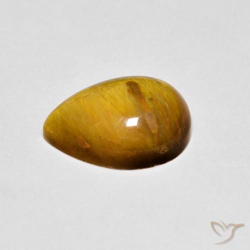 Olho de Tigre Castanho médio Natural 1.99ct, Formato de pêra, Opaco