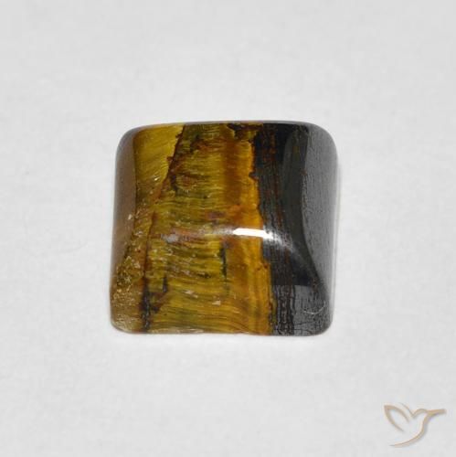 Olho de Tigre Medium Dark-Brown Natural 1.43ct, Quadrado, Opaco