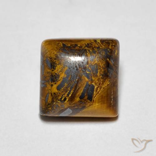 1.45ct Natural Medium Light-Brown Olho de Tigre, Quadrado, Opaco
