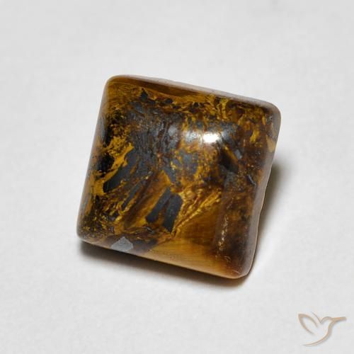 Olho de Tigre Medium Light-Brown Natural 1.45ct, Quadrado, Opaco