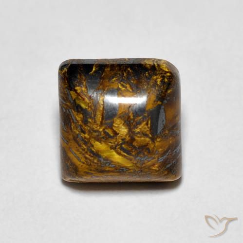 Olho de Tigre Hickory Brown Natural 1.53ct, Quadrado, Opaco