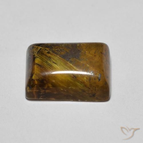 Olho de Tigre Castanho médio Natural 1.76ct, baguete, Opaco