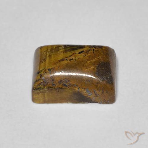 Olho de Tigre Castanho médio Natural 1.92ct, baguete, Opaco