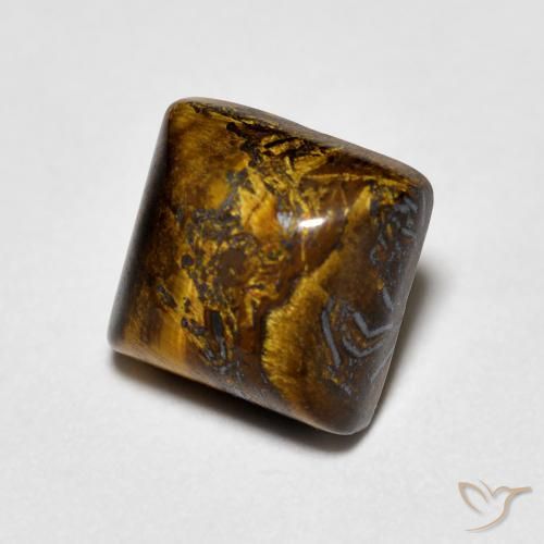 Olho de Tigre Medium Light-Brown Natural 1.34ct, Quadrado, Opaco