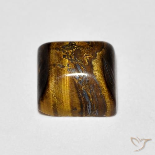 Olho de Tigre Medium Light-Brown Natural 1.34ct, Quadrado, Opaco