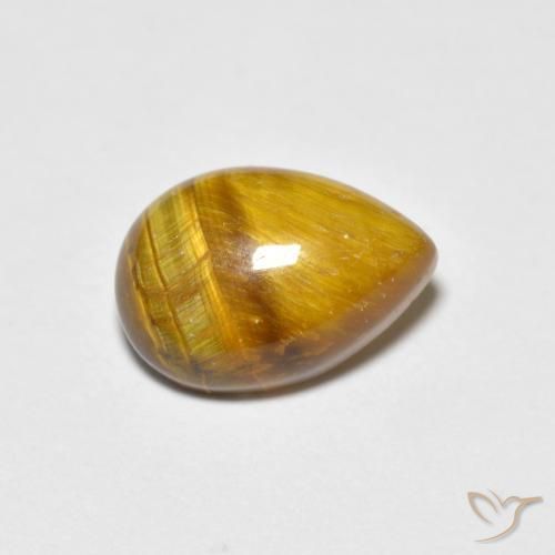 Olho de Tigre Marrom claro Natural 1.95ct, Formato de pêra, Opaco