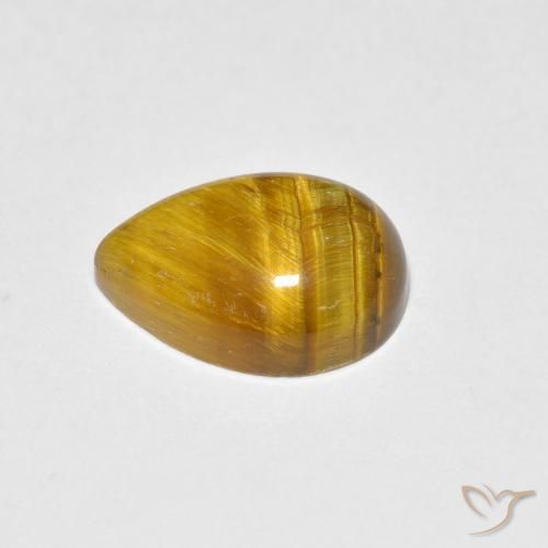Olho de Tigre Marrom claro Natural 1.95ct, Formato de pêra, Opaco