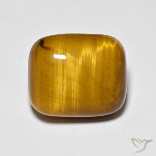 8.76ct Natural Marrom claro Olho de Tigre, Almofada, Opaco