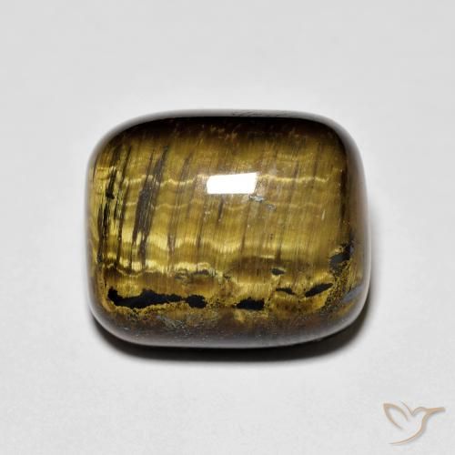 9.41ct Natural Marrom dourado Olho de Tigre, Almofada, Opaco