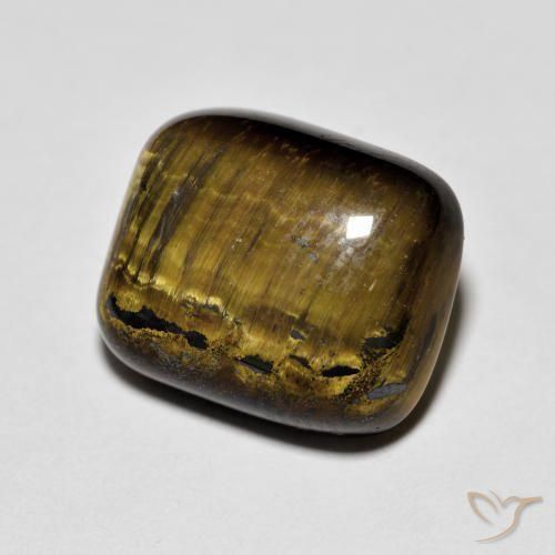 Olho de Tigre Marrom dourado Natural 9.41ct, Almofada, Opaco